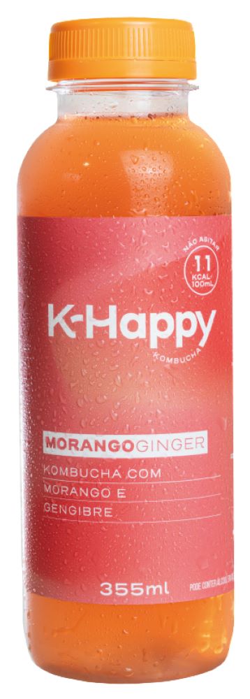 Kombucha Morango Ginger Khappy 355ml